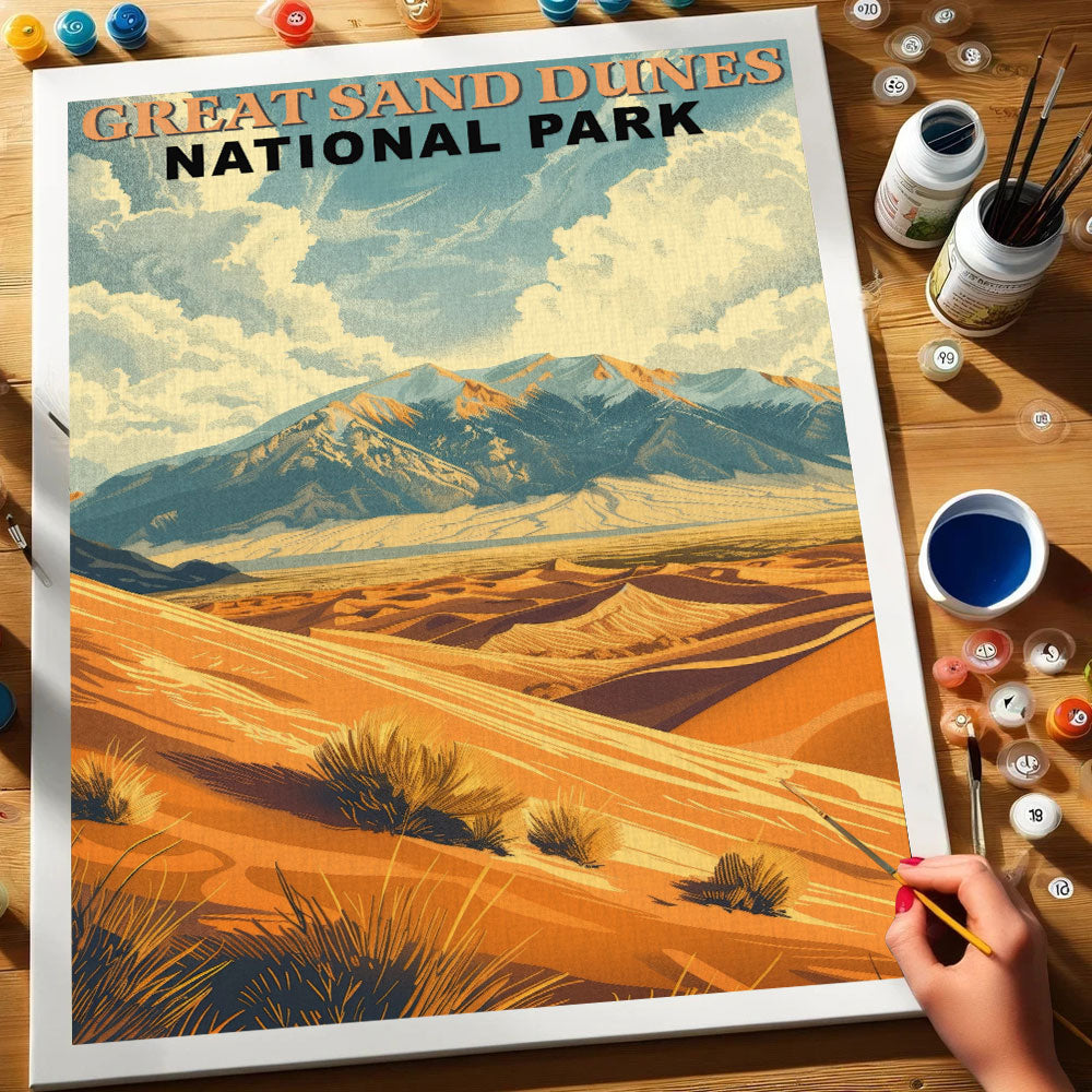 Great Sand Dunes National Park Vintage | Paint by Numbers Kit