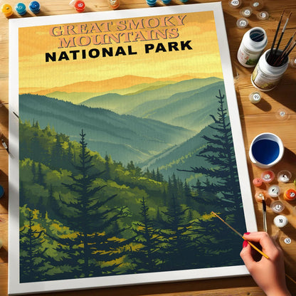 Great Smoky Mountains National Park Vintage | Paint by Numbers Kit