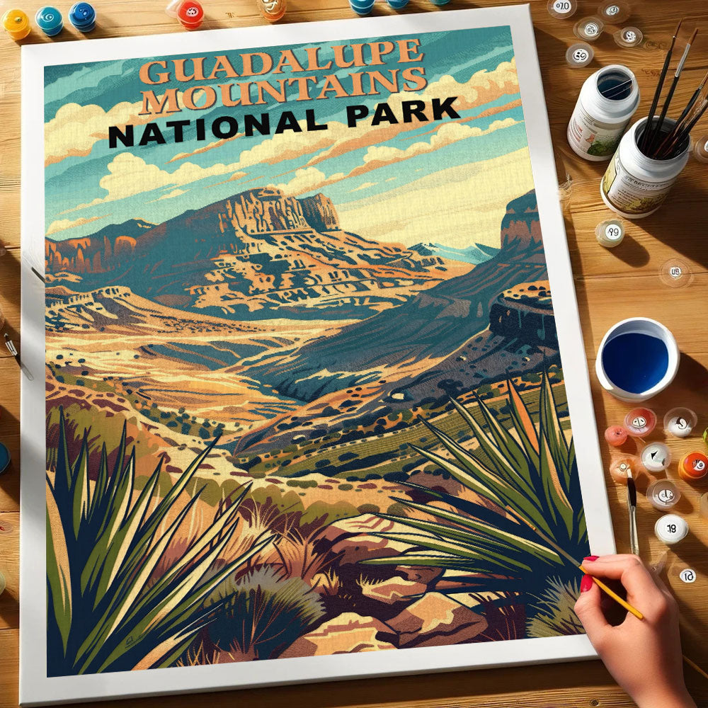 Guadalupe Mountains National Park Vintage | Paint by Numbers Kit