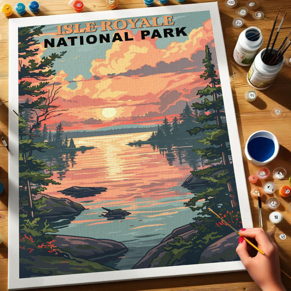 Isle Royale National Park Vintage | Paint by Numbers Kit