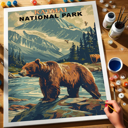 Katmai National Park Vintage | Paint by Numbers Kit