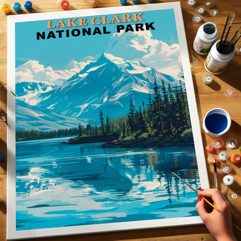 Lake Clark National Park Vintage | Paint by Numbers Kit