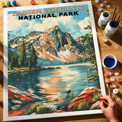 Lassen Volcanic National Park Vintage | Paint by Numbers Kit