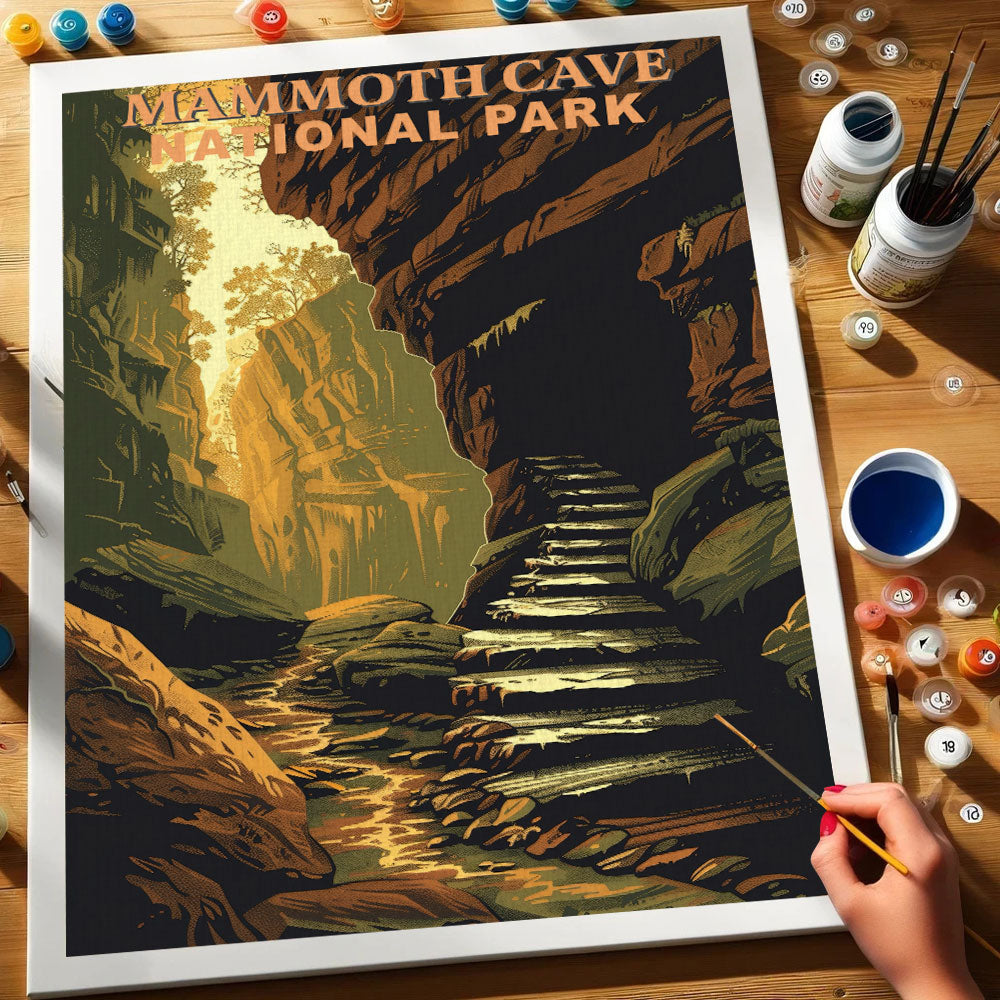 Mammoth Cave National Park Vintage | Paint by Numbers Kit