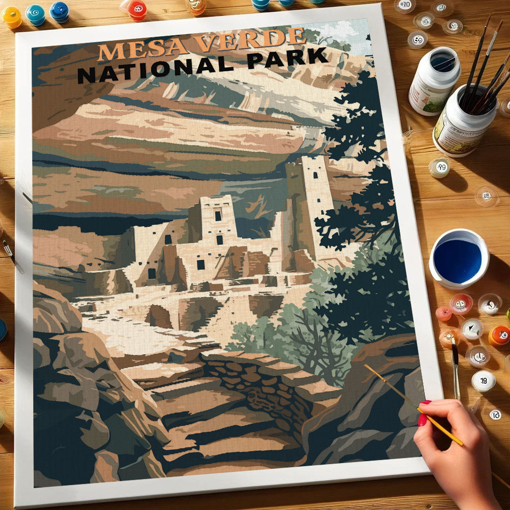 Mesa Verde National Park Vintage | Paint by Numbers Kit