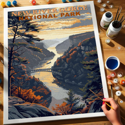 New River Gorge National Park Vintage | Paint by Numbers Kit