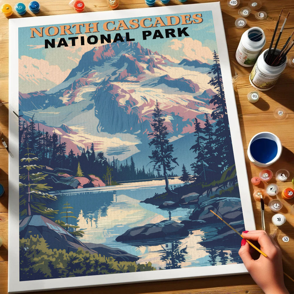 North Cascades National Park Vintage | Paint by Numbers Kit