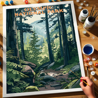 Olympic National Park Vintage | Paint by Numbers Kit