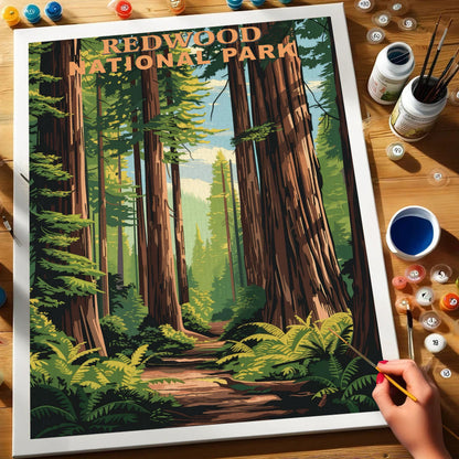 Redwood National and State Parks Vintage | Paint by Numbers Kit