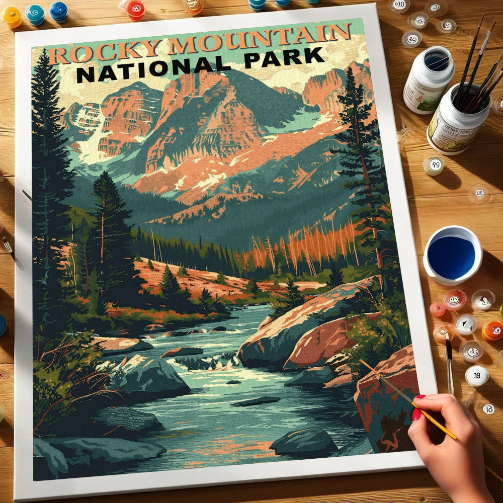 Rocky Mountain Park Vintage | Paint by Numbers Kit