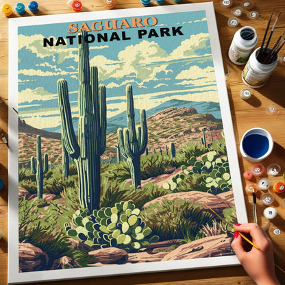 Saguaro National Park Vintage | Paint by Numbers Kit