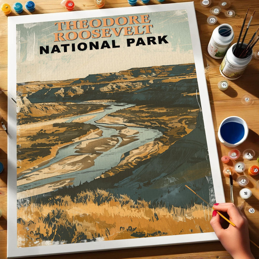 Theodore Roosevelt National Park Vintage | Paint by Numbers Kit