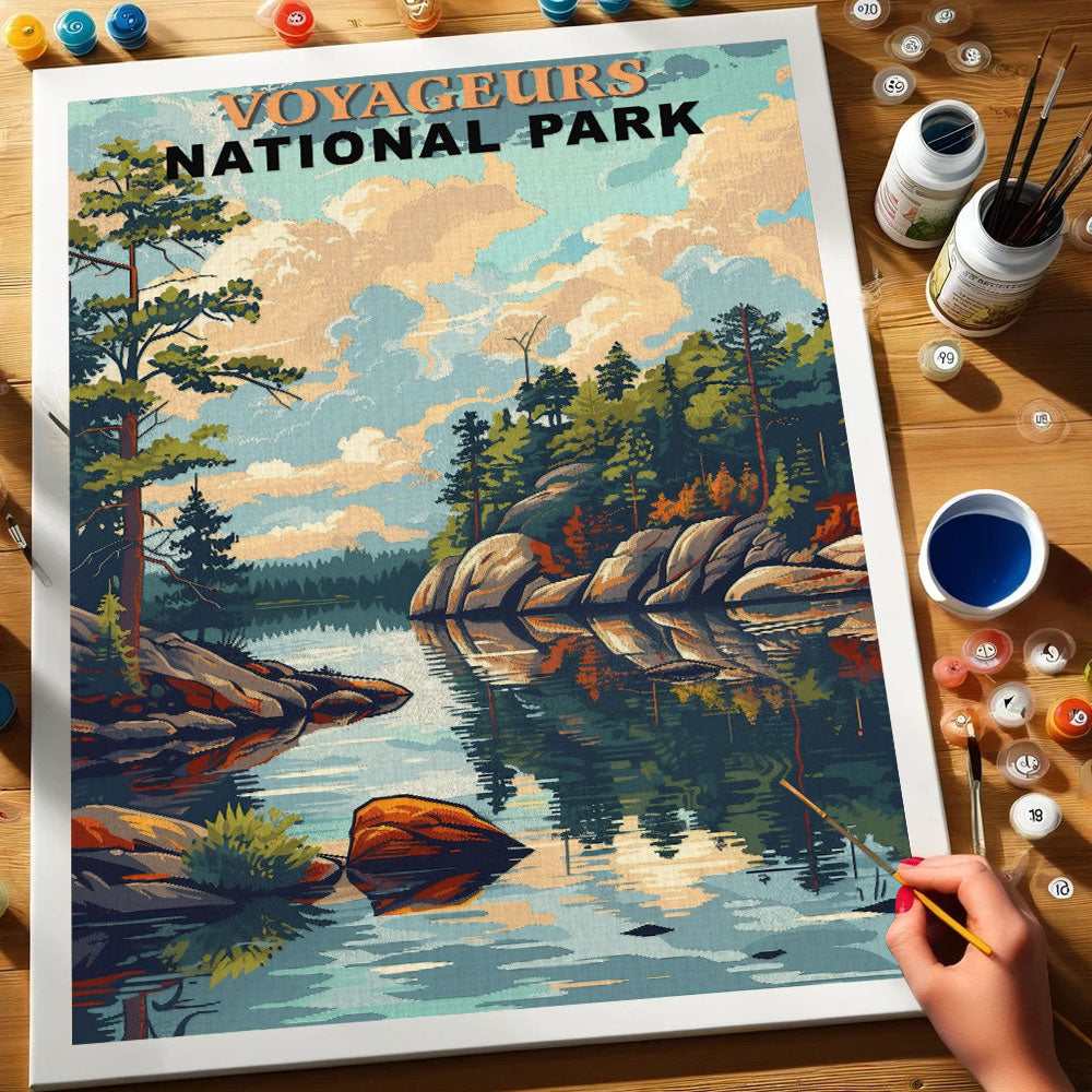 Voyageurs National Park Vintage | Paint by Numbers Kit