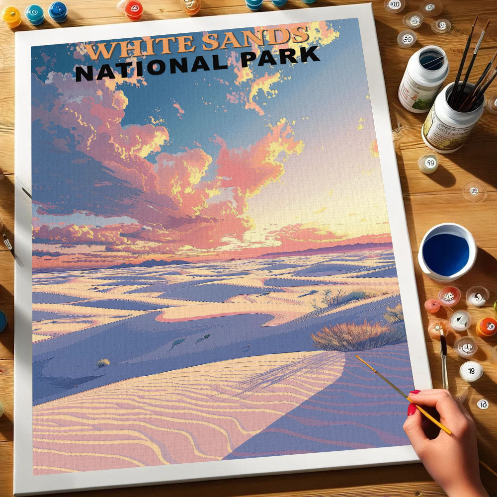 White Sands National Park Vintage | Paint by Numbers Kit