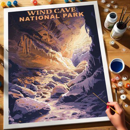 Wind Cave National Park Vintage | Paint by Numbers Kit