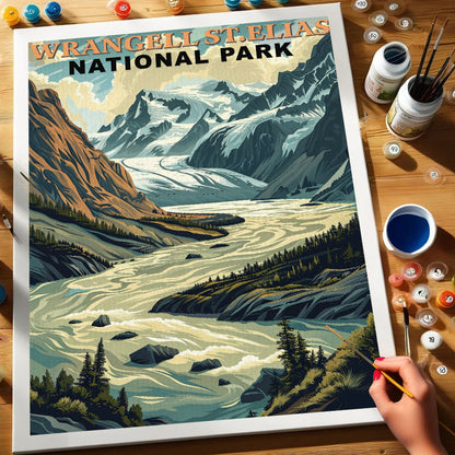 Wrangell-St. Elias National Park Vintage | Paint by Numbers Kit