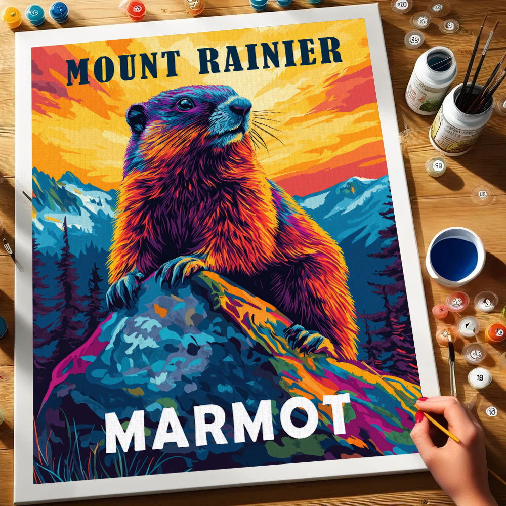 Mount Rainier National Park Animal | Paint by Numbers Kit