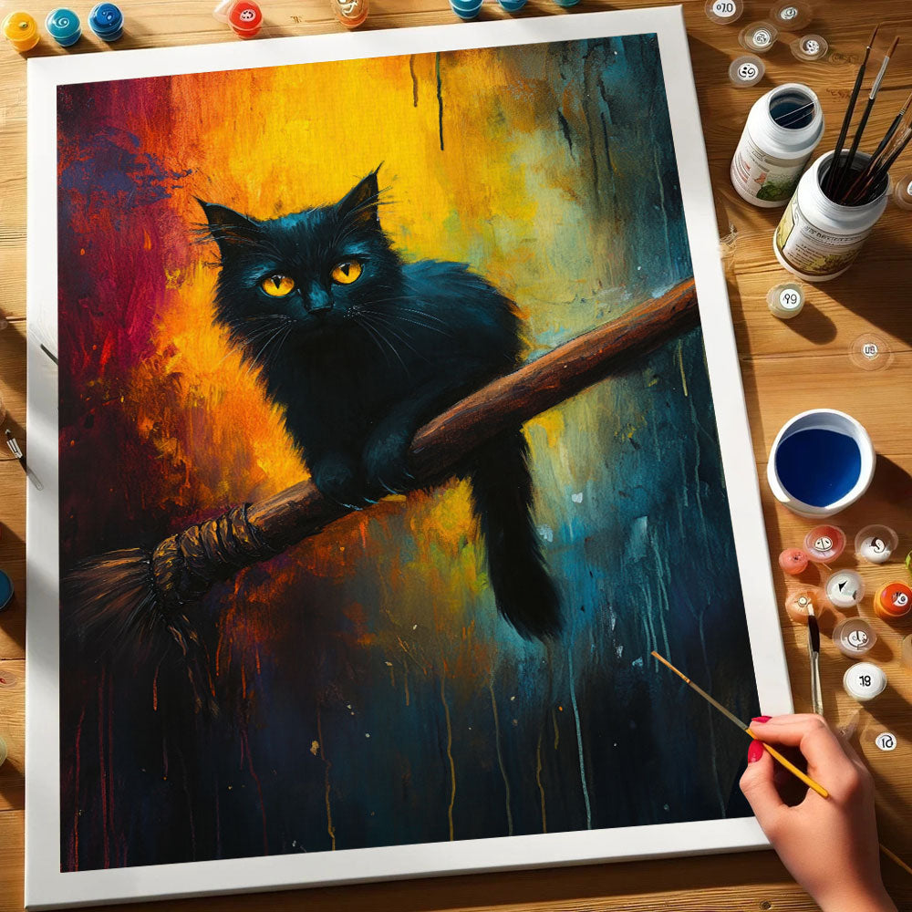 Fiery Black Cat | Paint by Numbers Kit