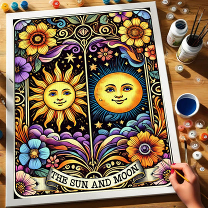 The Sun And Moon - Tarot Card | Paint by Numbers Kit