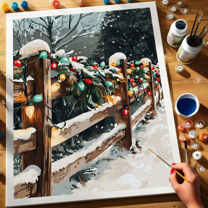 Snowy Fence | Paint by Numbers Kit