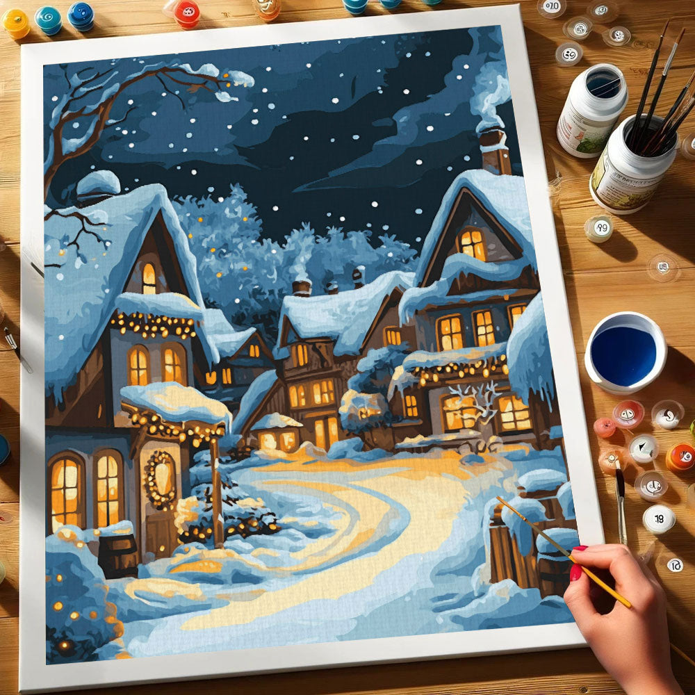 Snowy Village | Paint by Numbers Kit