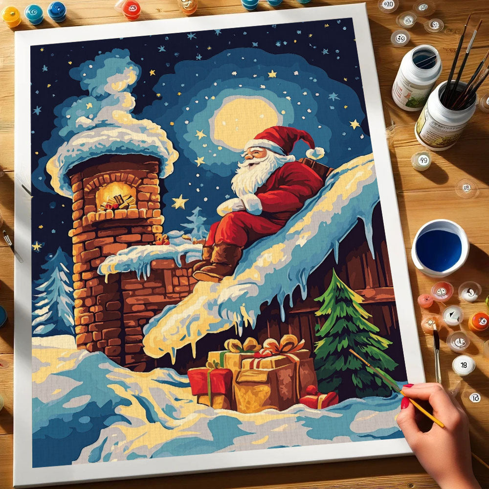 Santa by Fire | Paint by Numbers Kit