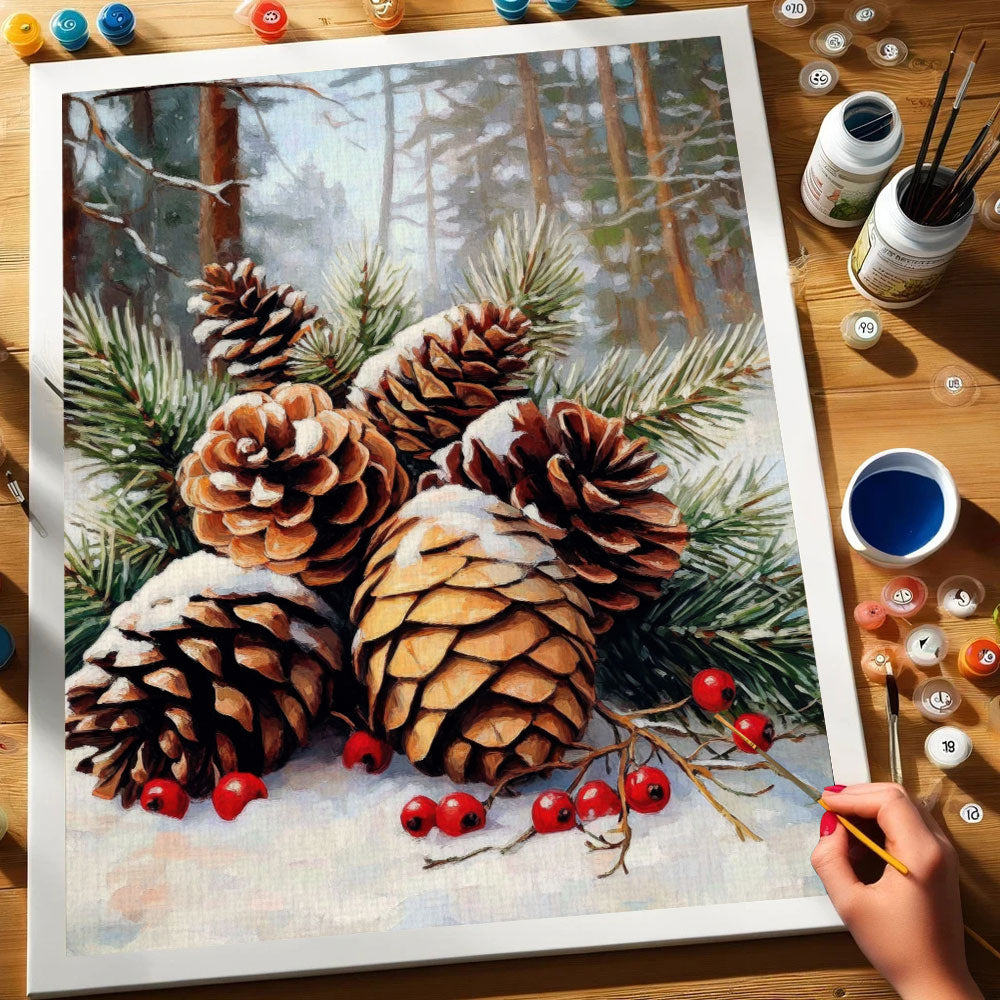 Frosted Pinecones | Paint by Numbers Kit