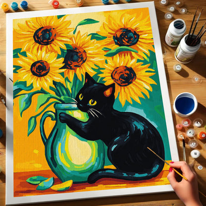 Sunflower Cat | Paint by Numbers Kit