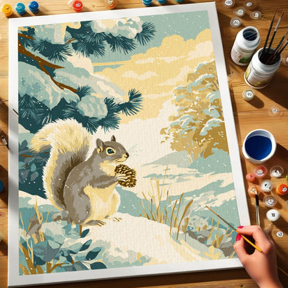 Winter Squirrel | Paint by Numbers Kit
