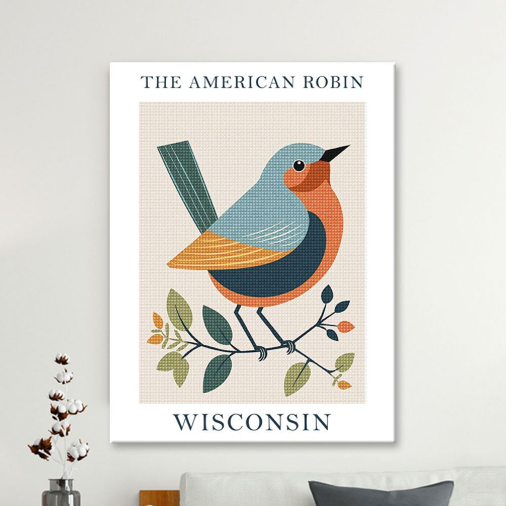 Wisconsin State Bird Diamond Painting