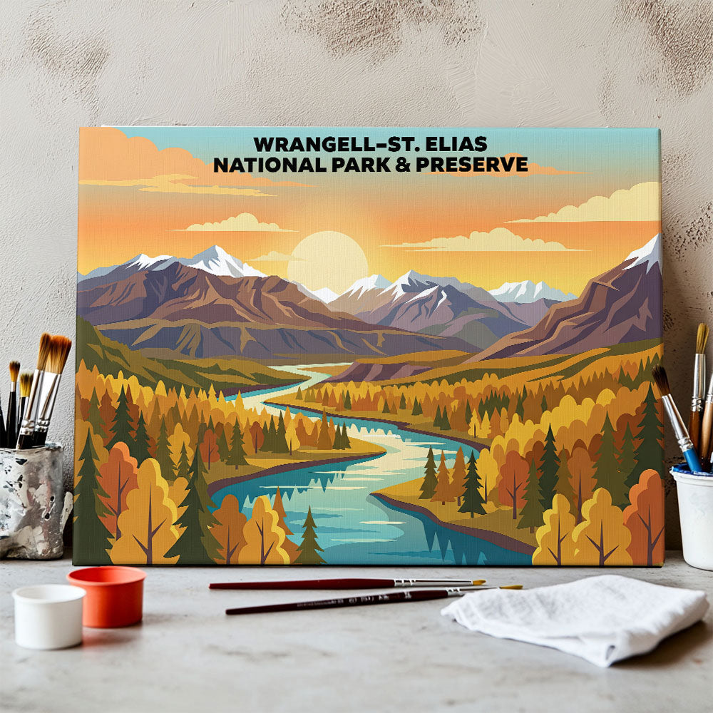 Wrangell-St. Elias National Park - Landscape | Paint by Numbers Kit