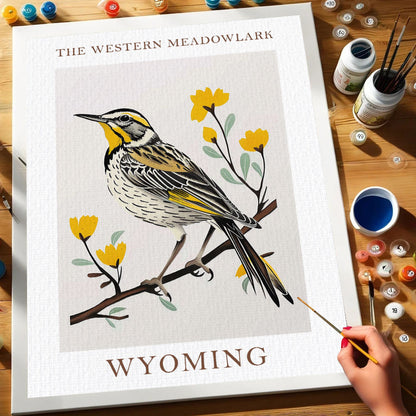 Wyoming State Bird Western Meadowlark | Paint by Numbers Kit