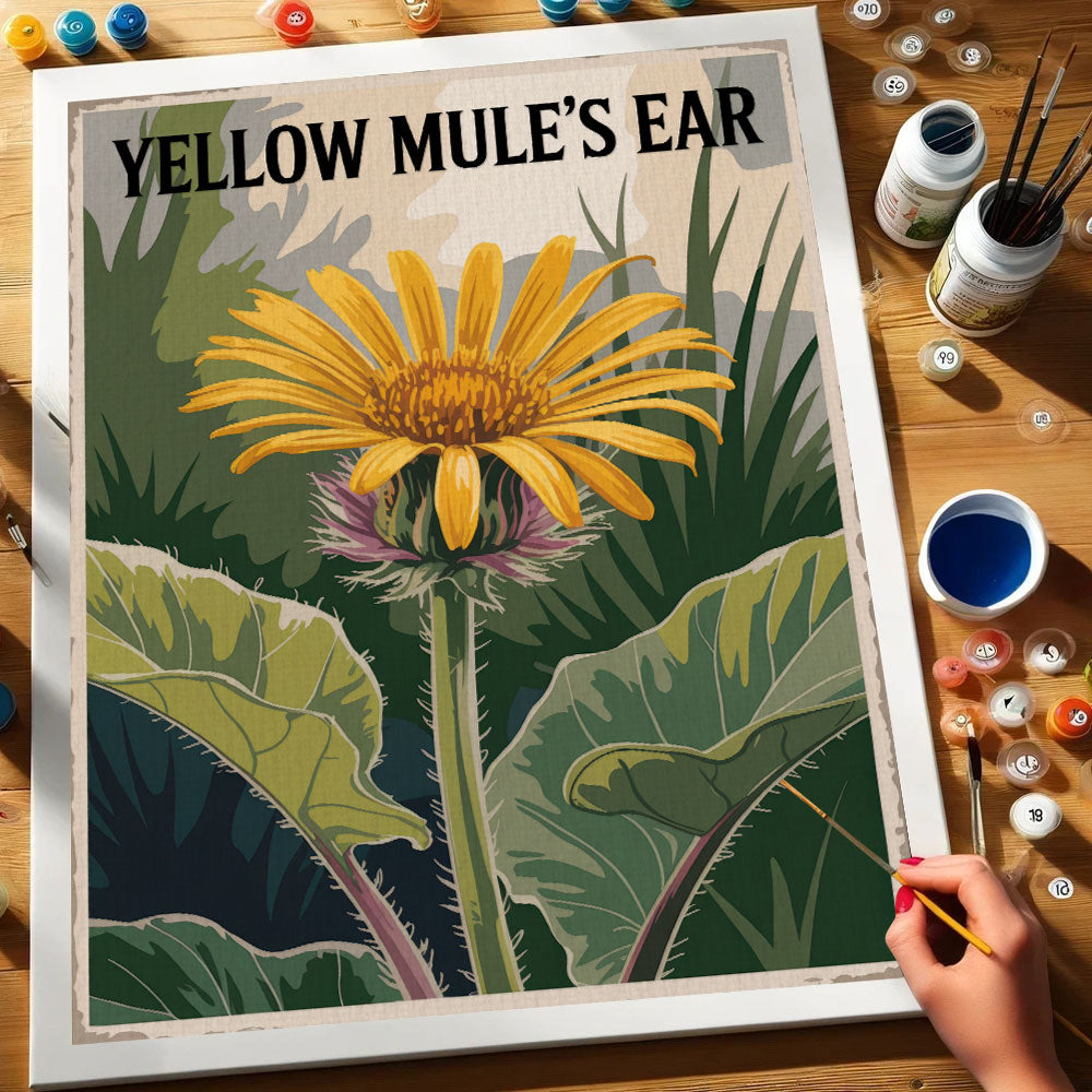 Gelbes Maultierohr – US-Wildblumen | Malen nach Zahlen Set