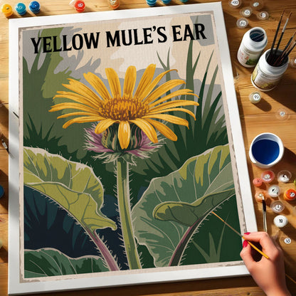 Gelbes Maultierohr – US-Wildblumen | Malen nach Zahlen Set
