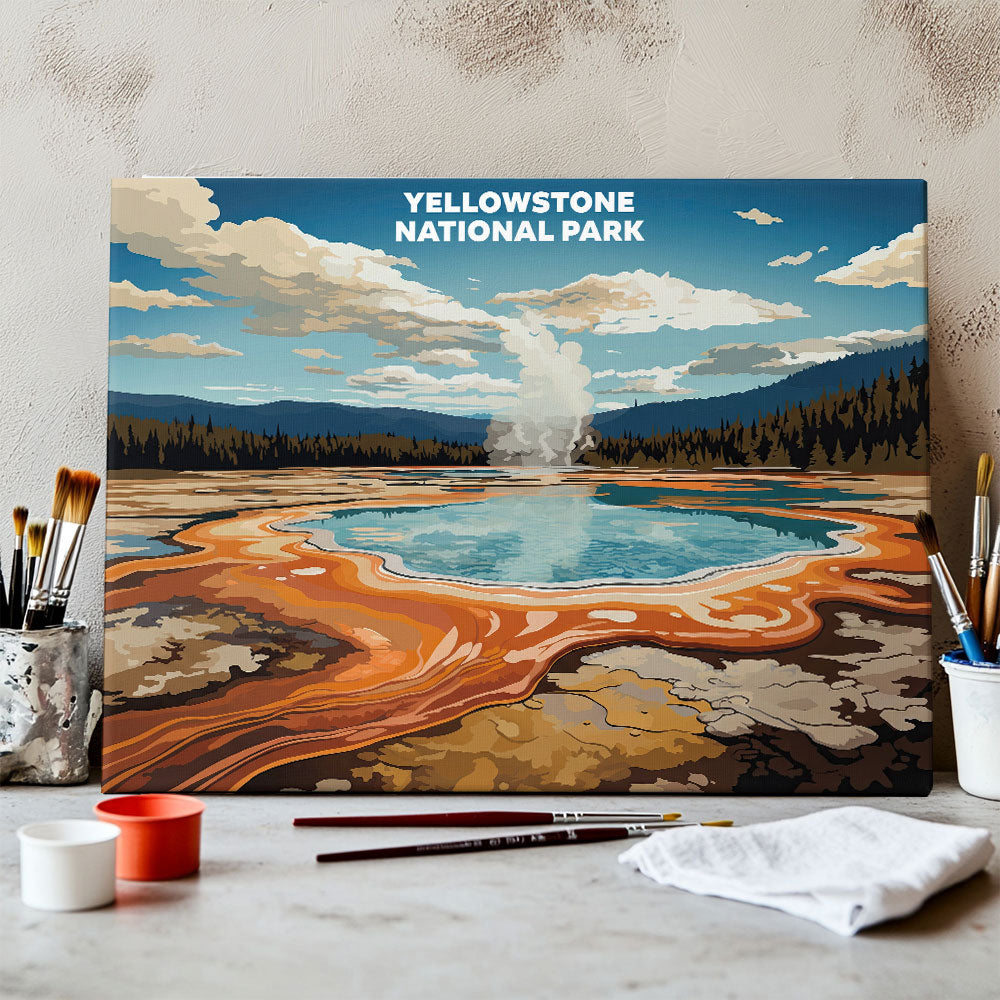 Yellowstone National Park - Landscape | Paint by Numbers Kit