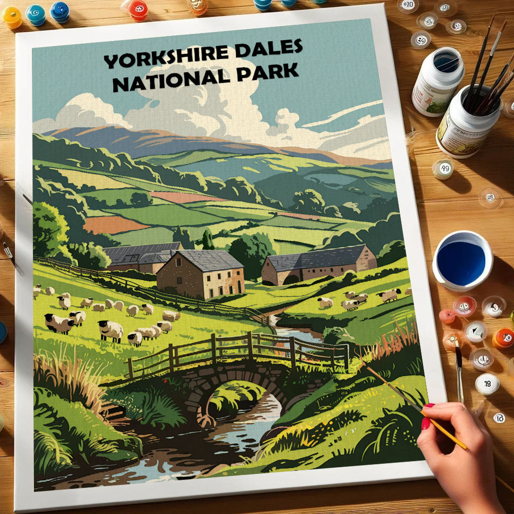 Yorkshire Dales, britischer Nationalpark | Malen nach Zahlen-Set