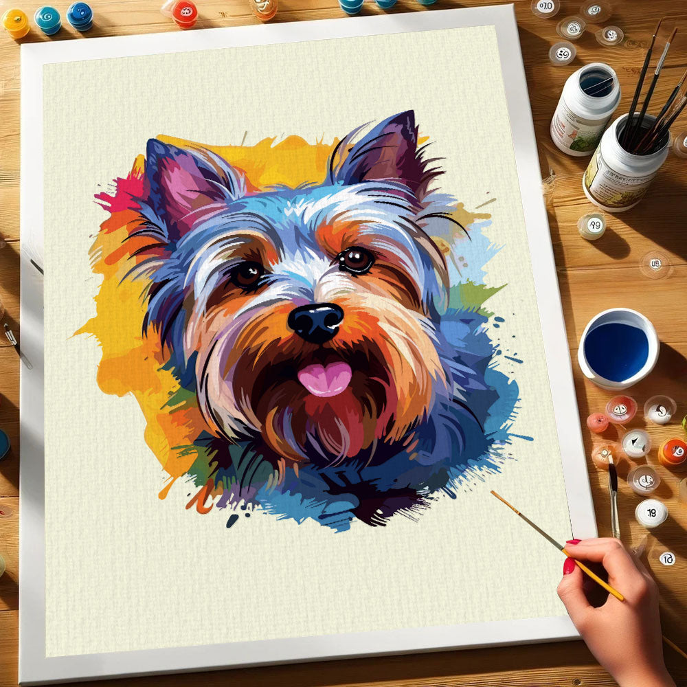 Yorkshire Terrier - Colorful Dog | Paint by Numbers Kit