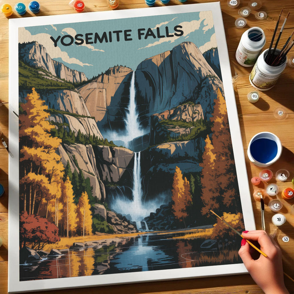 Yosemite Falls - Yosemite National Park | Paint by Numbers Kit