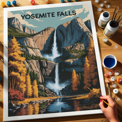 Yosemite Falls - Yosemite National Park | Paint by Numbers Kit