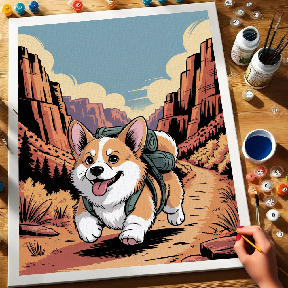 Zion National Park - Corgi | Paint by Numbers Kit