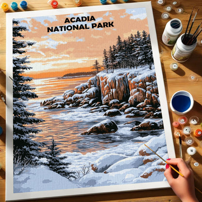 Acadia National Park Winter | Paint by Numbers Kit