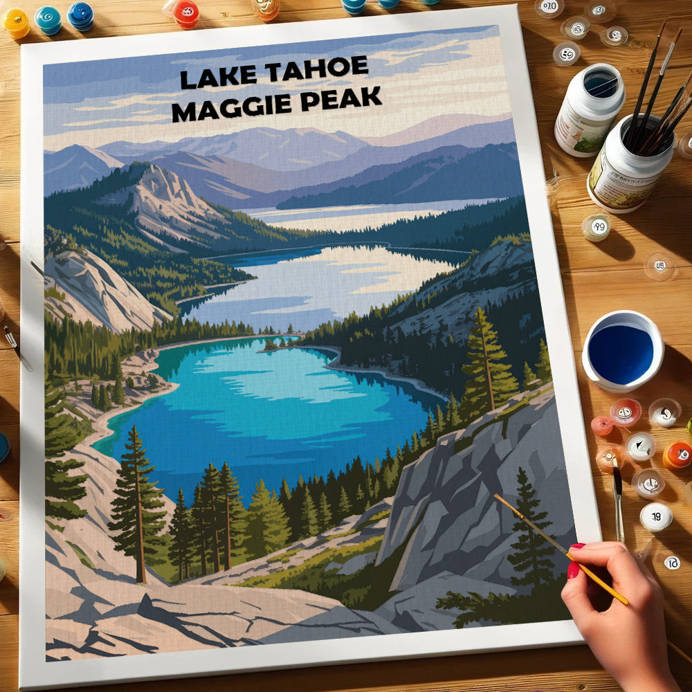 Lake Tahoe – Maggie Peak | Malen nach Zahlen Set