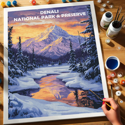 Denali National Park and Preserve Winter | Paint by Numbers Kit