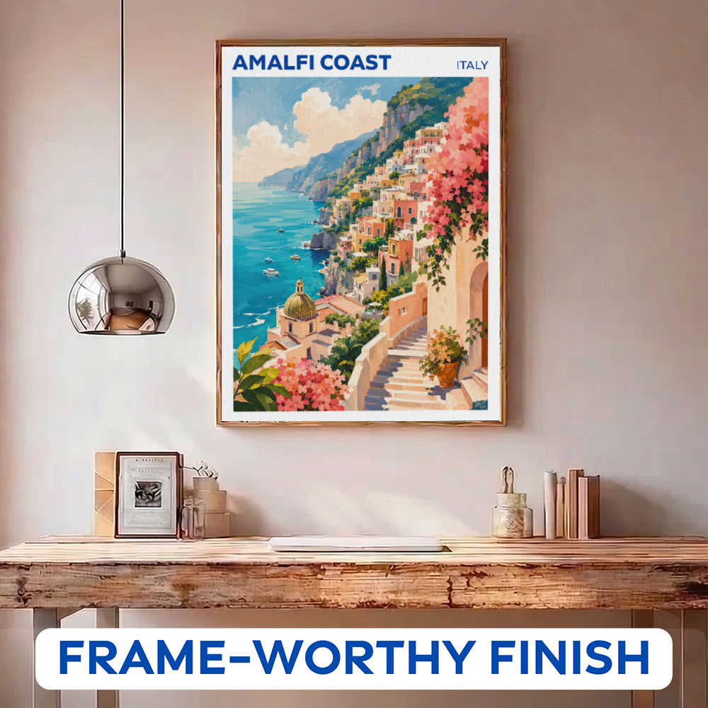 Amalfi Coast, Italy Travel Poster | Paint by Numbers Kit