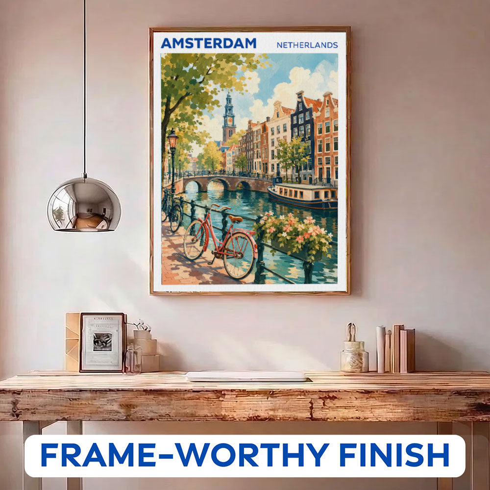 Amsterdam, Netherlands Travel Poster | Paint by Numbers Kit