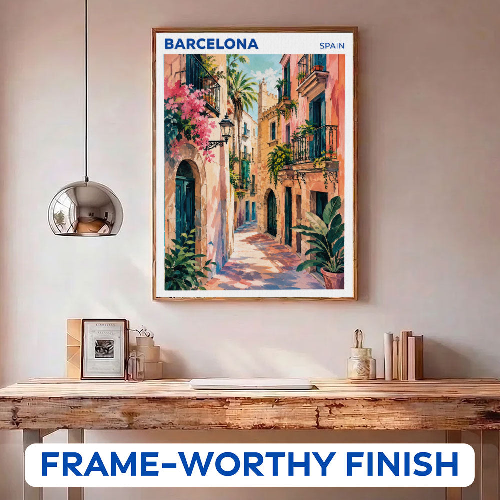 Barcelona, Spain Travel Poster | Paint by Numbers Kit
