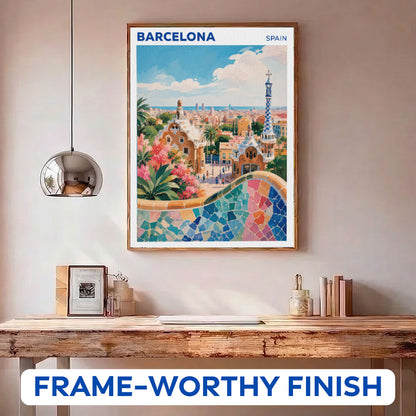 Barcelona, Spain Travel Poster | Paint by Numbers Kit