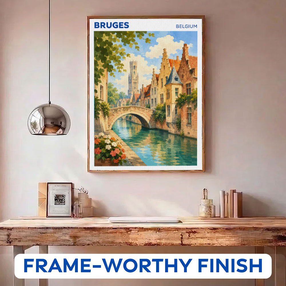 Bruges, Belgium Travel Poster | Paint by Numbers Kit