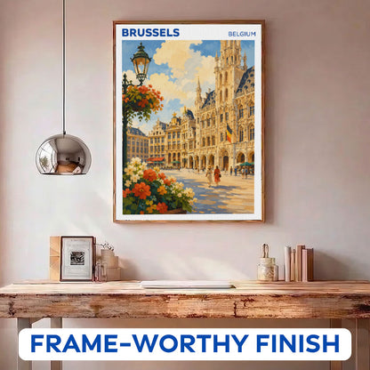 Brussels, Belgium Travel Poster | Paint by Numbers Kit