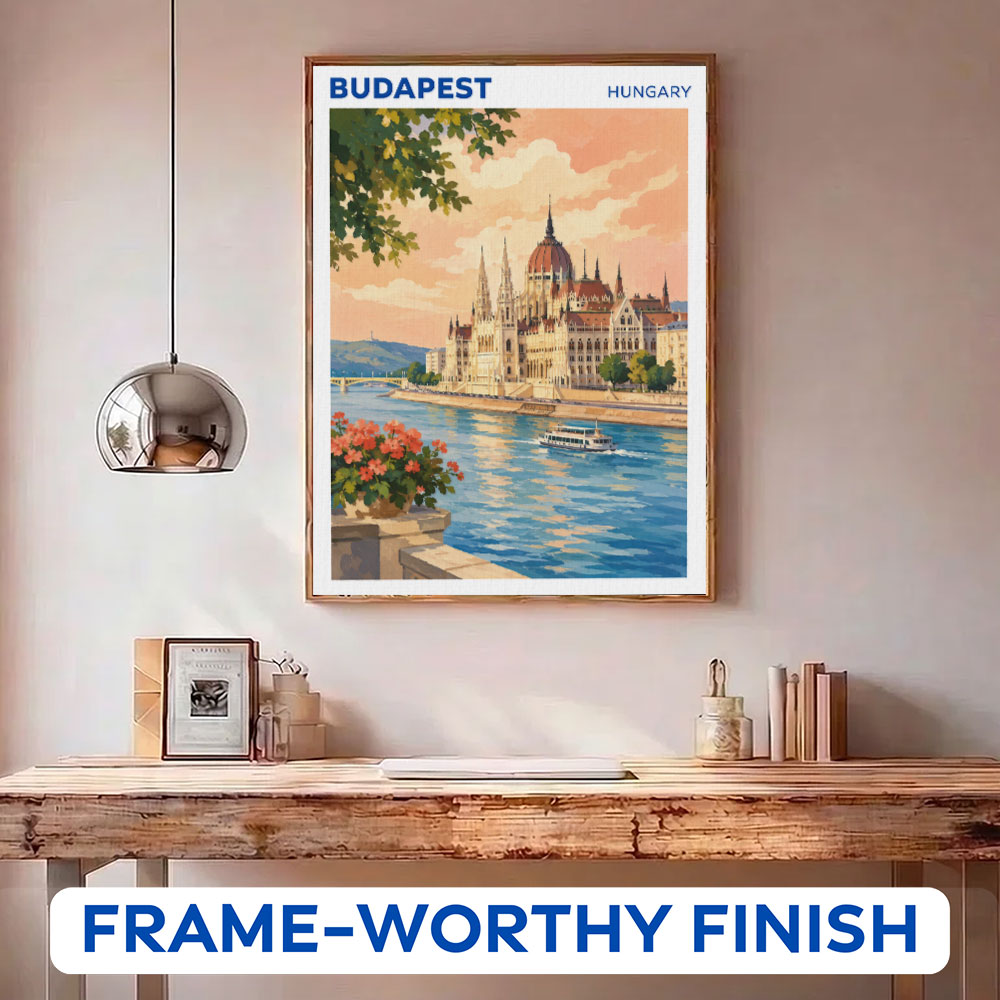 Budapest, Hungary Travel Poster | Paint by Numbers Kit